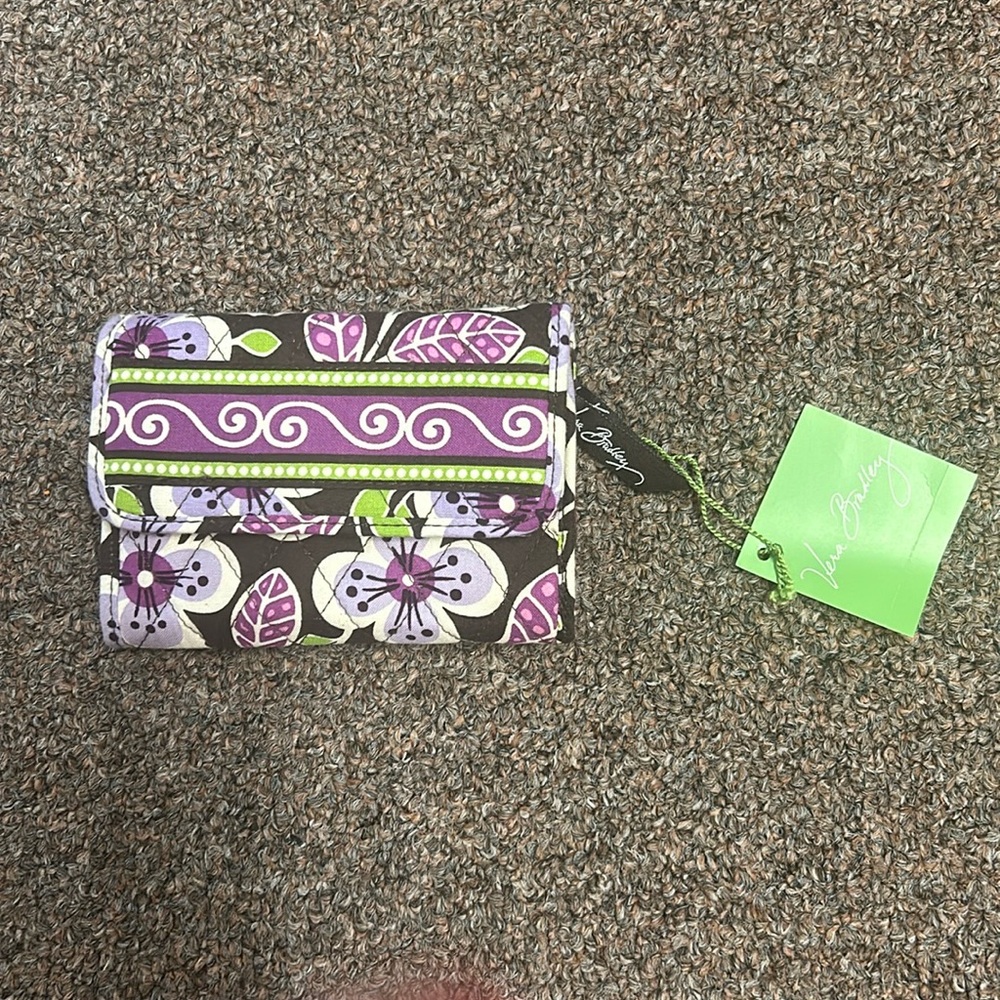 Vera Bradley Elouise tri-fold wallet new with tags. Purple